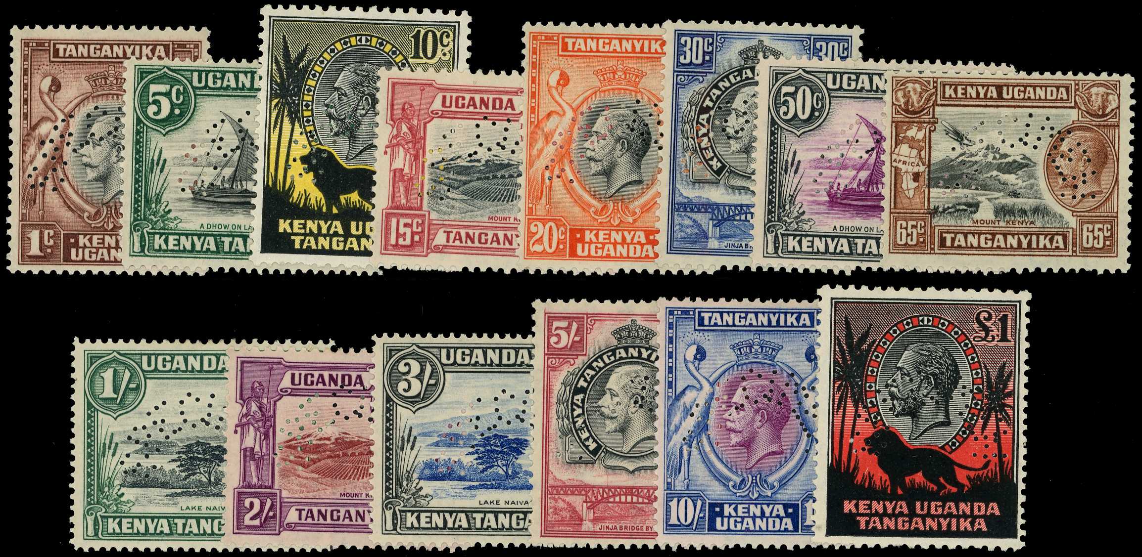 1935 set of fourteen perforated SPECIMEN...