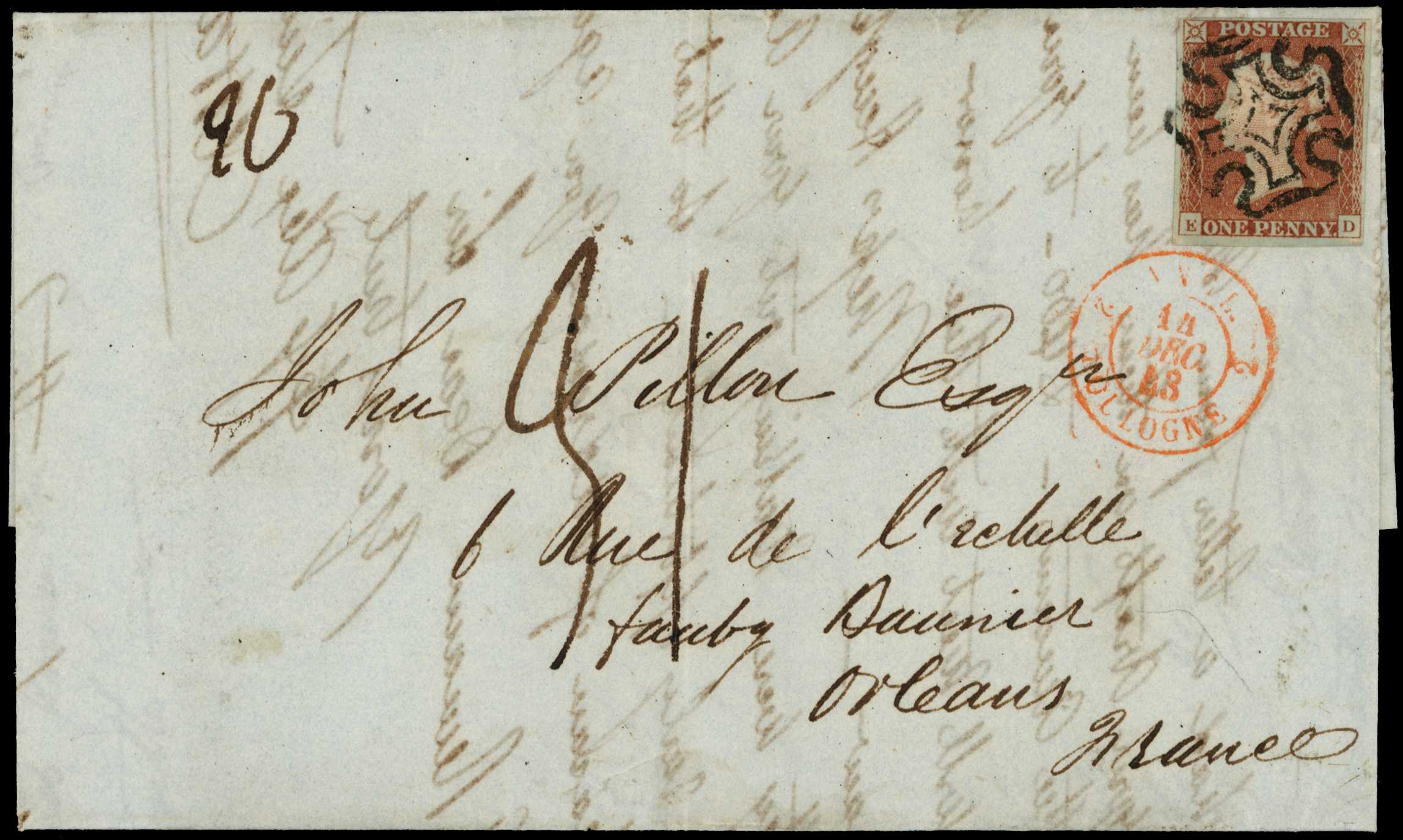 POSTAL HISTORY: 1843 entire letter to...