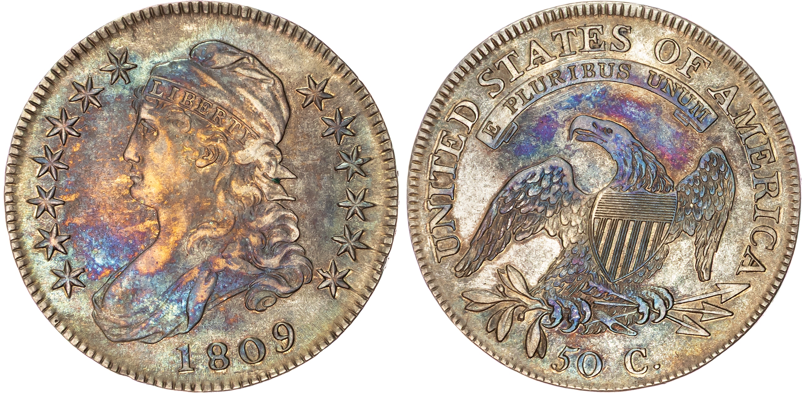 USA, Capped Bust, silver Half Dollar, 1809