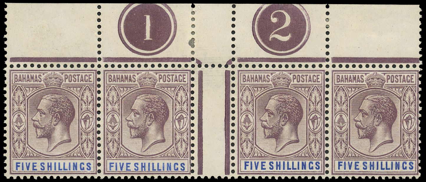 1912-19 Wmk MCA 5s dull purple and blue...