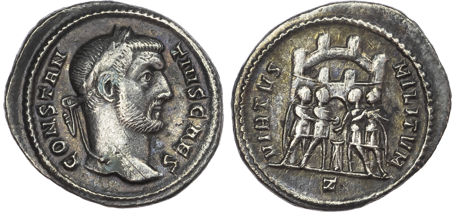 Constantius I, as Caesar (AD 293-305) AR Argenteus, Rome, AD 295-297, 3.13g.