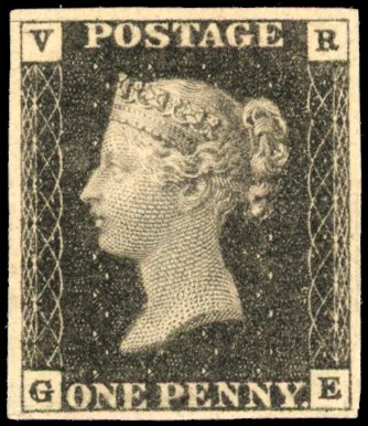 GB 1840 VR 1d black mint