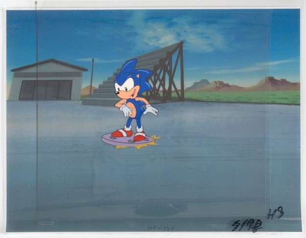 Adventures of Sonic the Hedgehog Hand Painted Original Production Animation Cels (DIC, 1993) Total 4