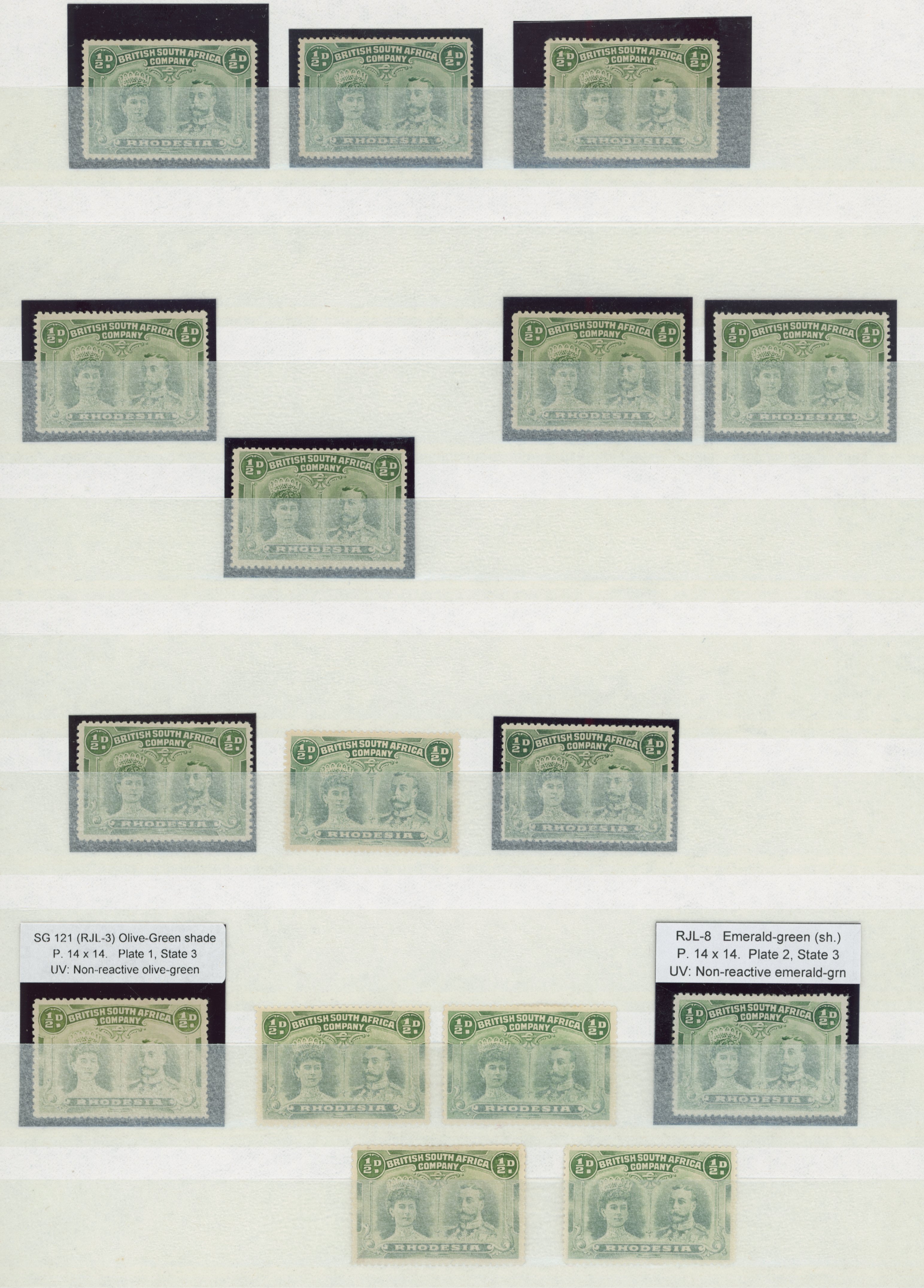 † ½d perf 14 SG 119/122, unsorted mint group