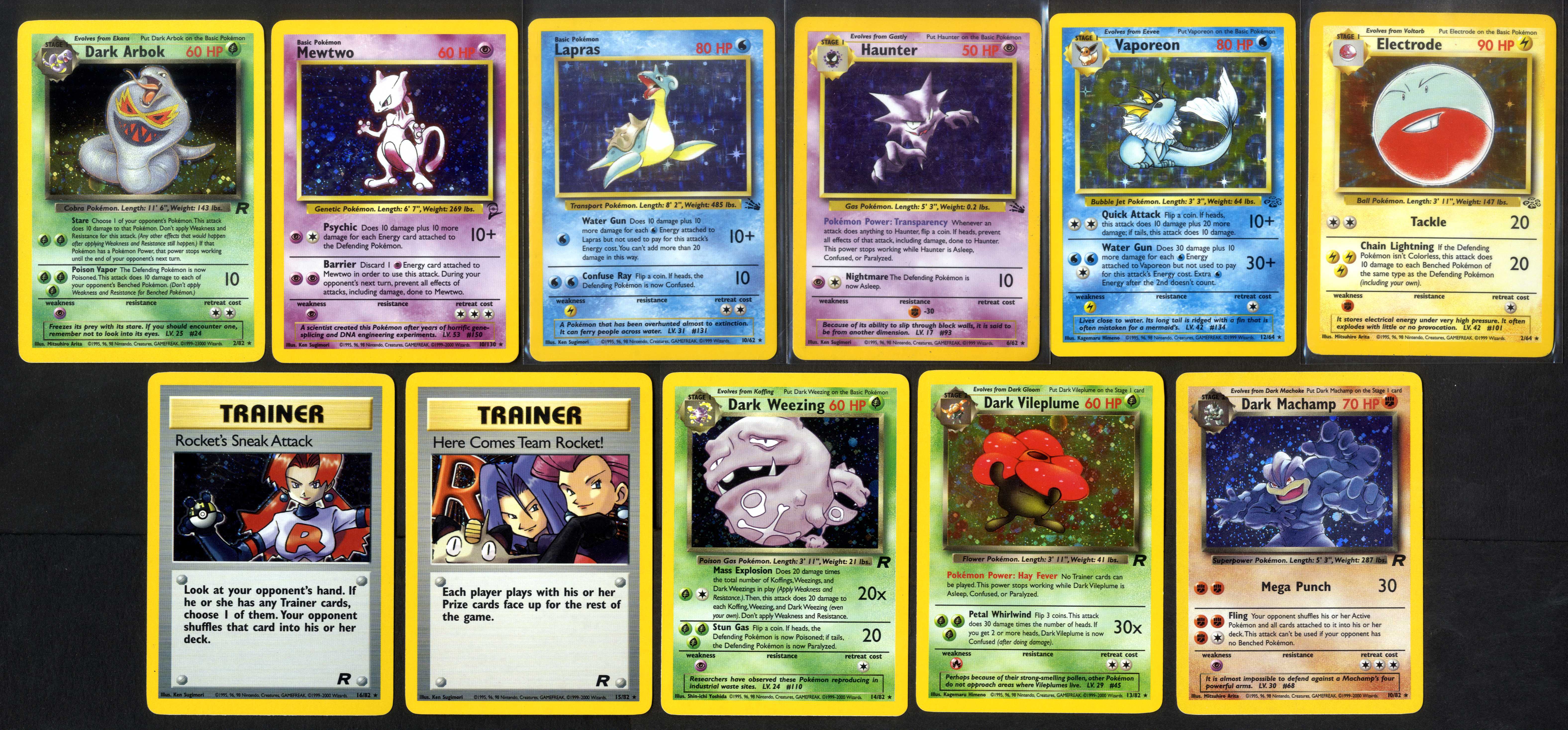 Vintage Holo Bundle - 11 Holos - Jungle, Fossil, Base Set 2, Team Rocket.