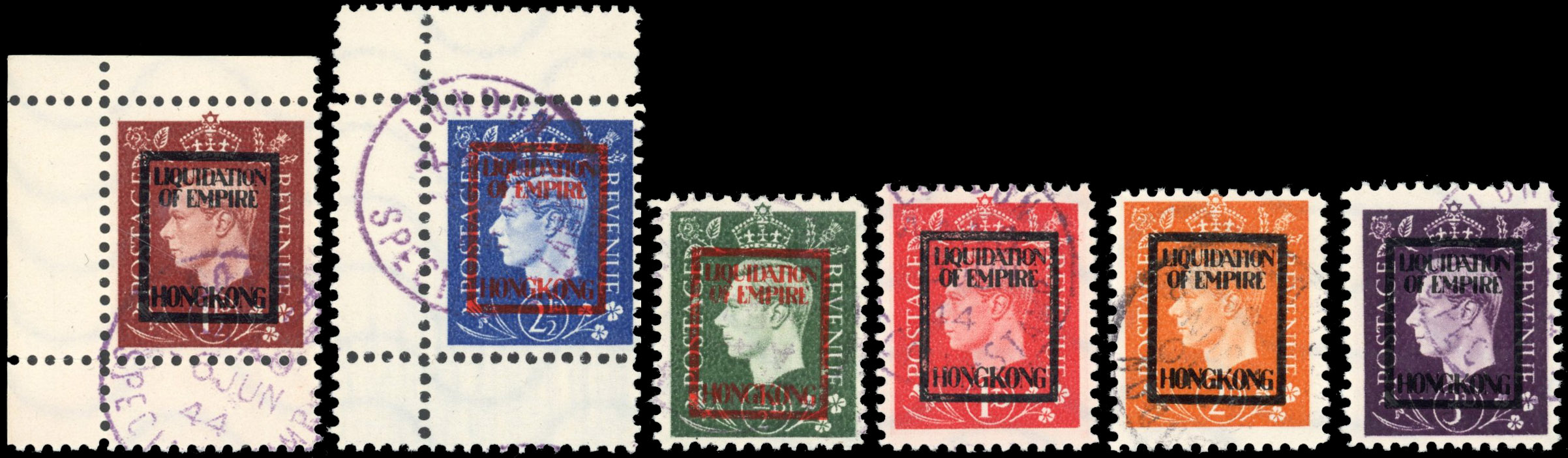 Hong Kong WW2 Liquidation of Empire propaganda forgery set 'used'