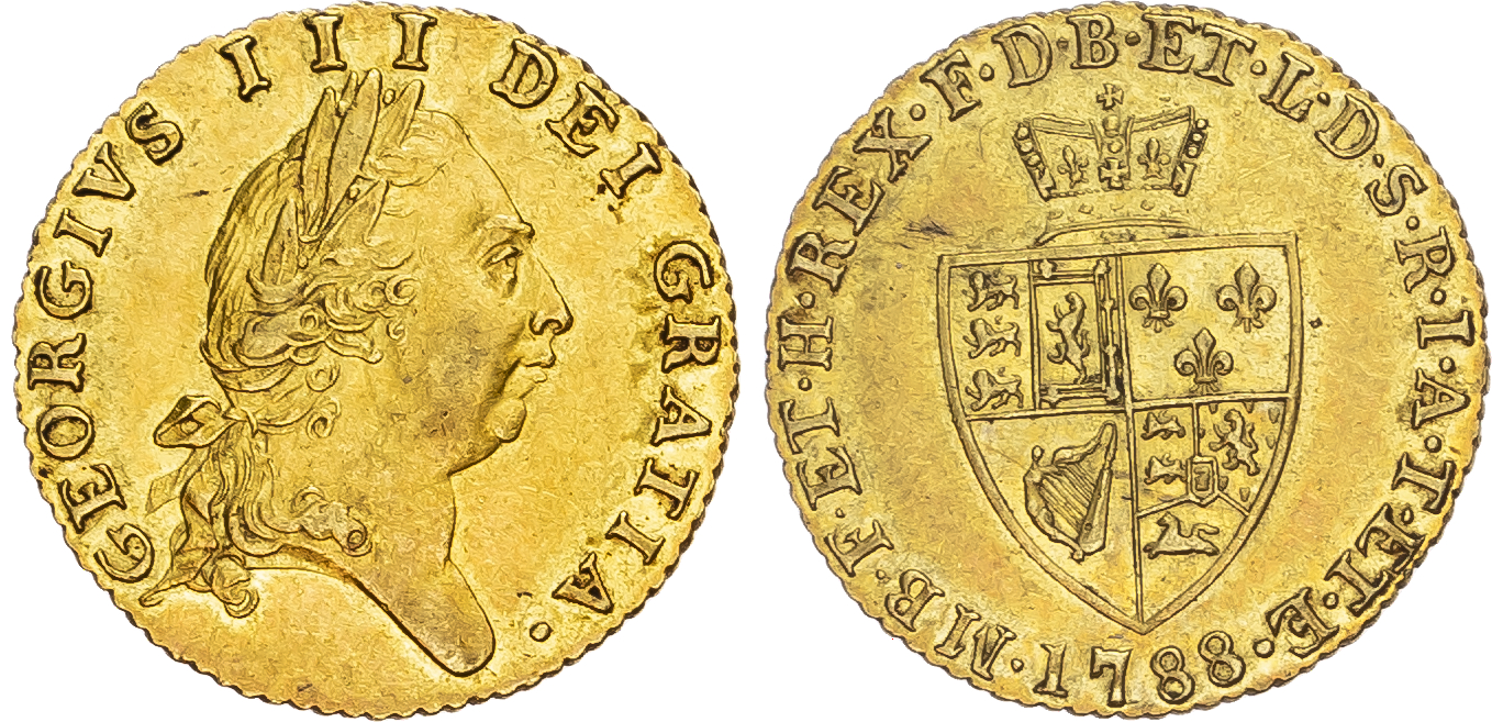 George III (1760-1820), 'Spade' Half-Guinea, 1788