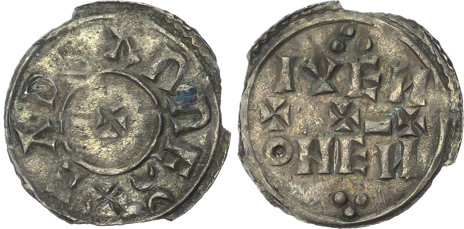 All England , Eadgar (959-975), AR Penny, ‘Two Line’ Penny, Horizontal-Trefoil, Northeastern Variant, moneyer Ive. Small…