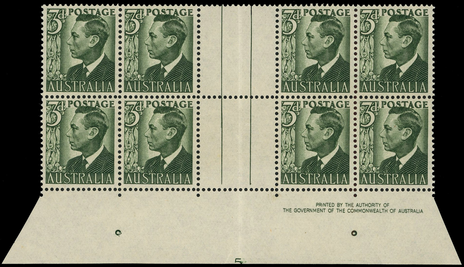 Australia SG 237d Plate 5 block mint