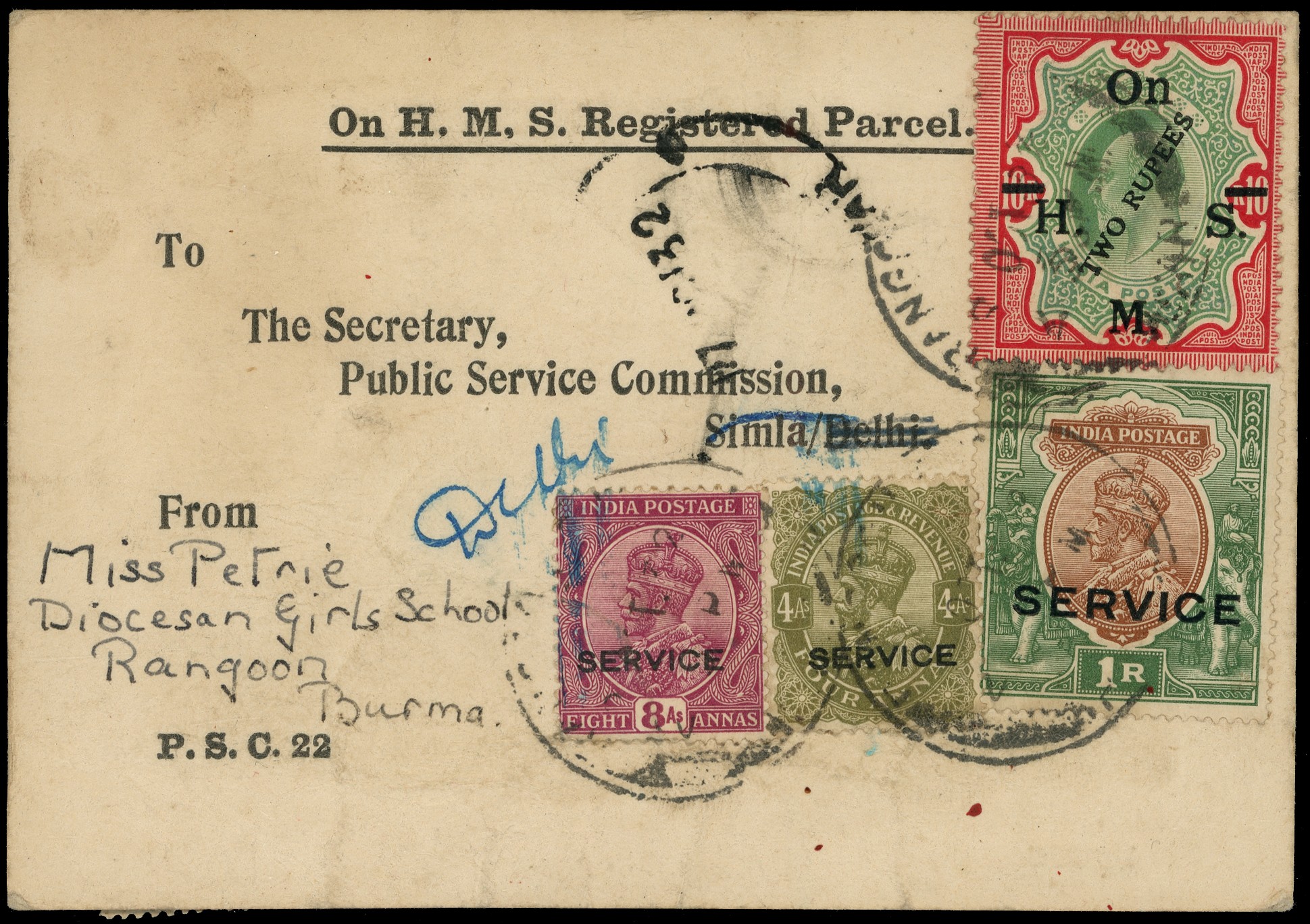 India Official parcel label 