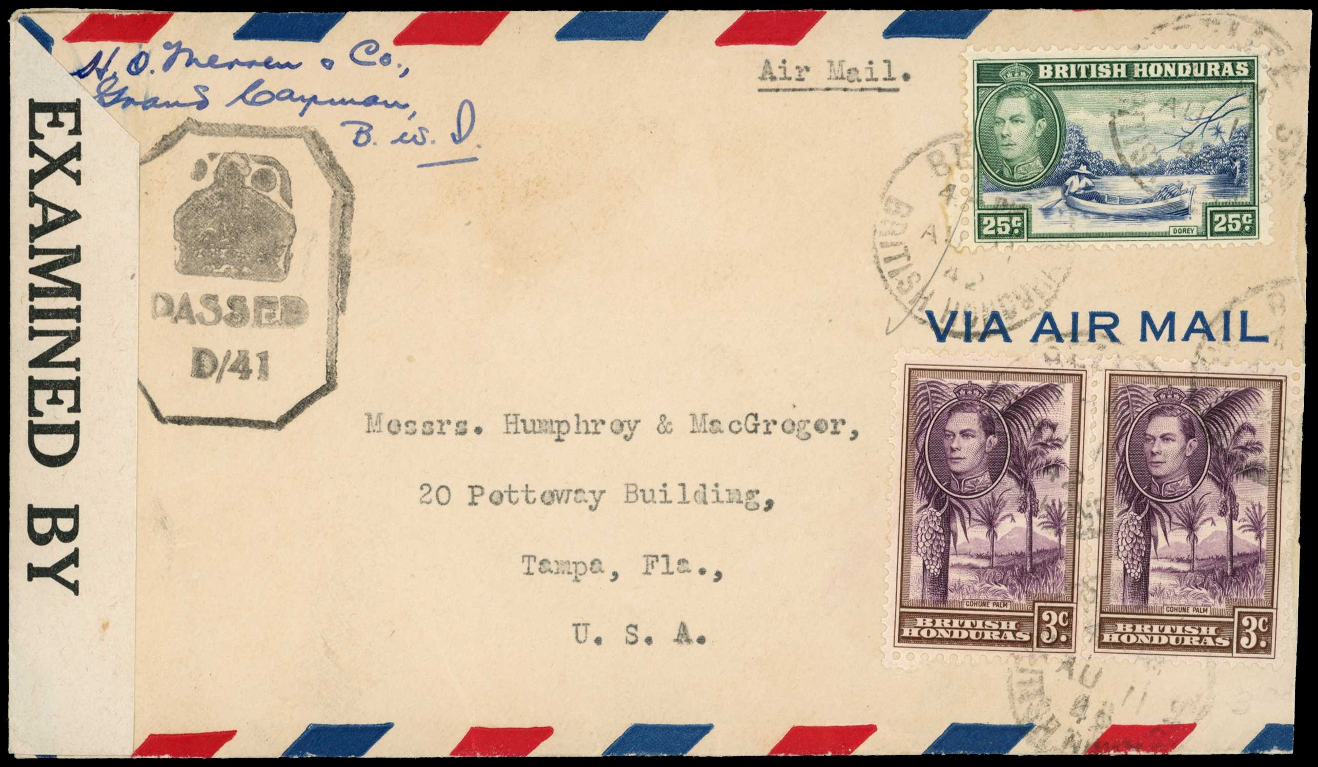 1942 Exceptional censor route, British...