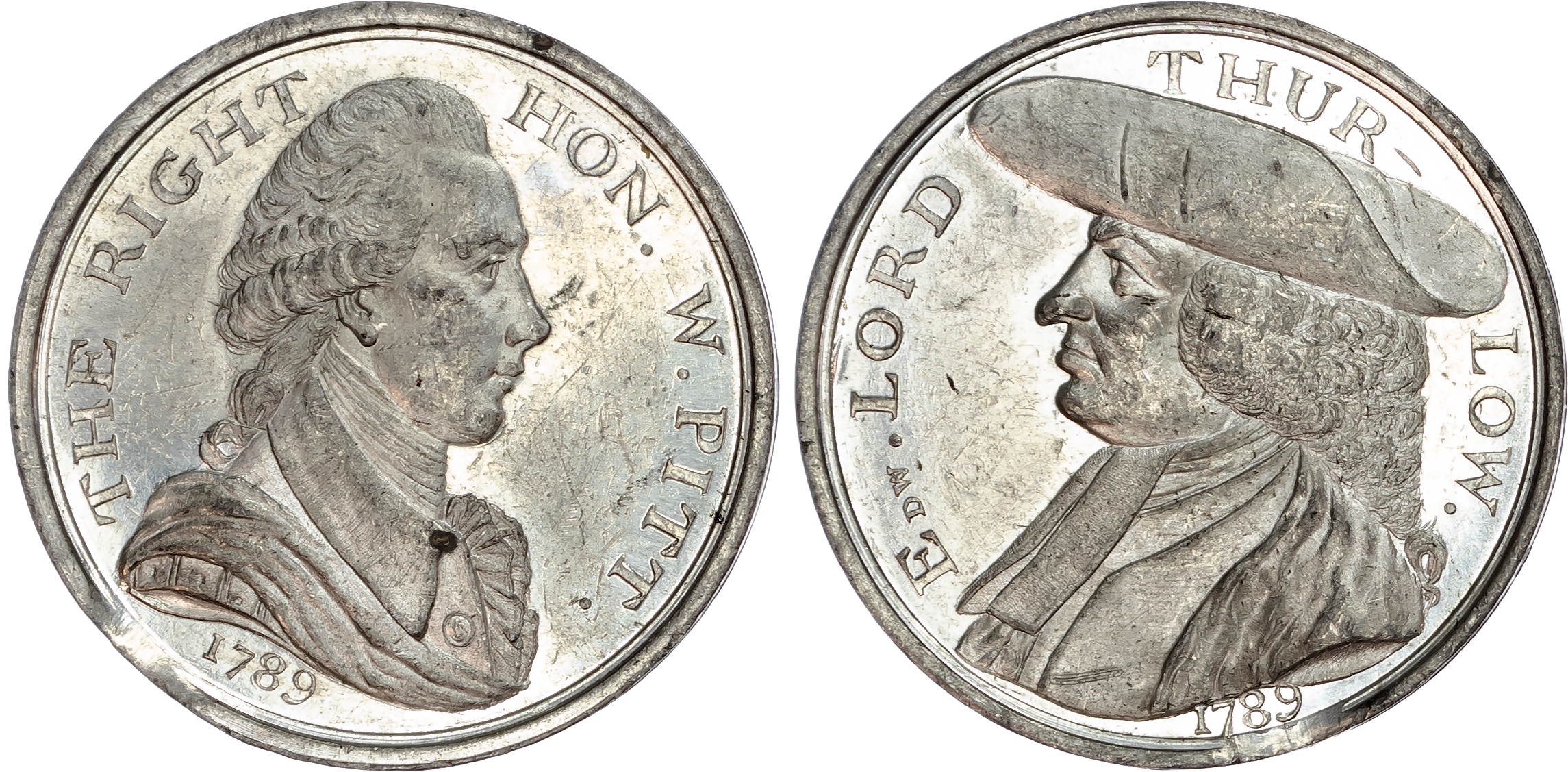 London, George’s Recovery from Madness, White-metal Penny 1789.