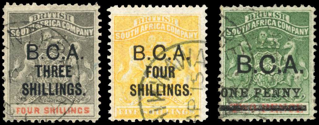 Nyasaland SG 18-20 1893-5 surcharge trio used