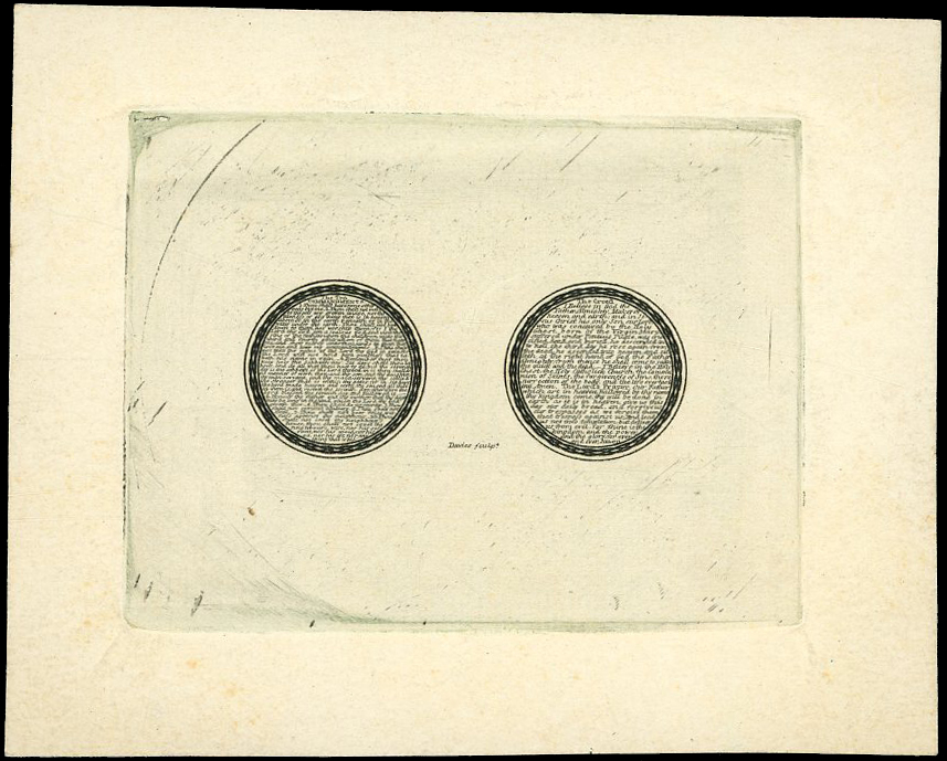 c. 1830 Printer’s engraving sample. Superb sample of the engravers craft by Perkins Bacon & Petch.