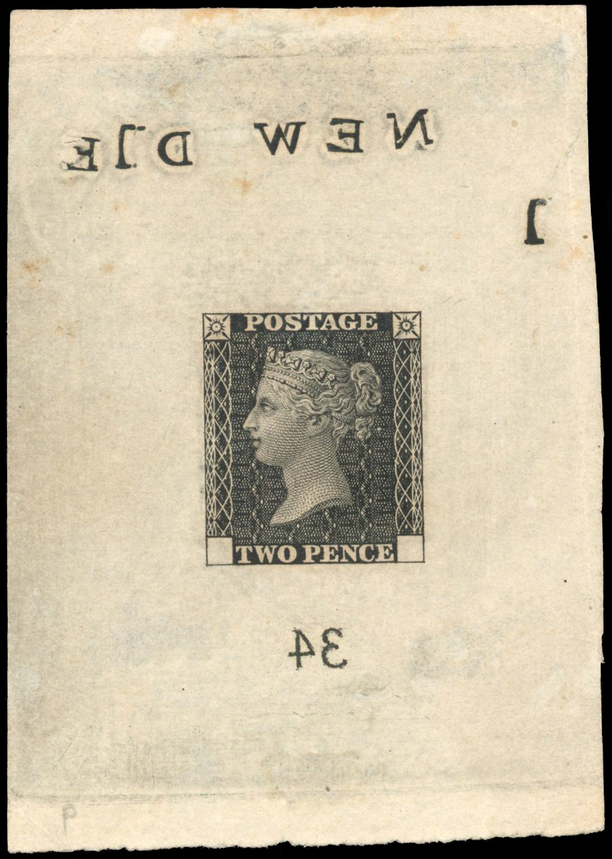 GB 1871 2d Ormond Hill Die Proof in black