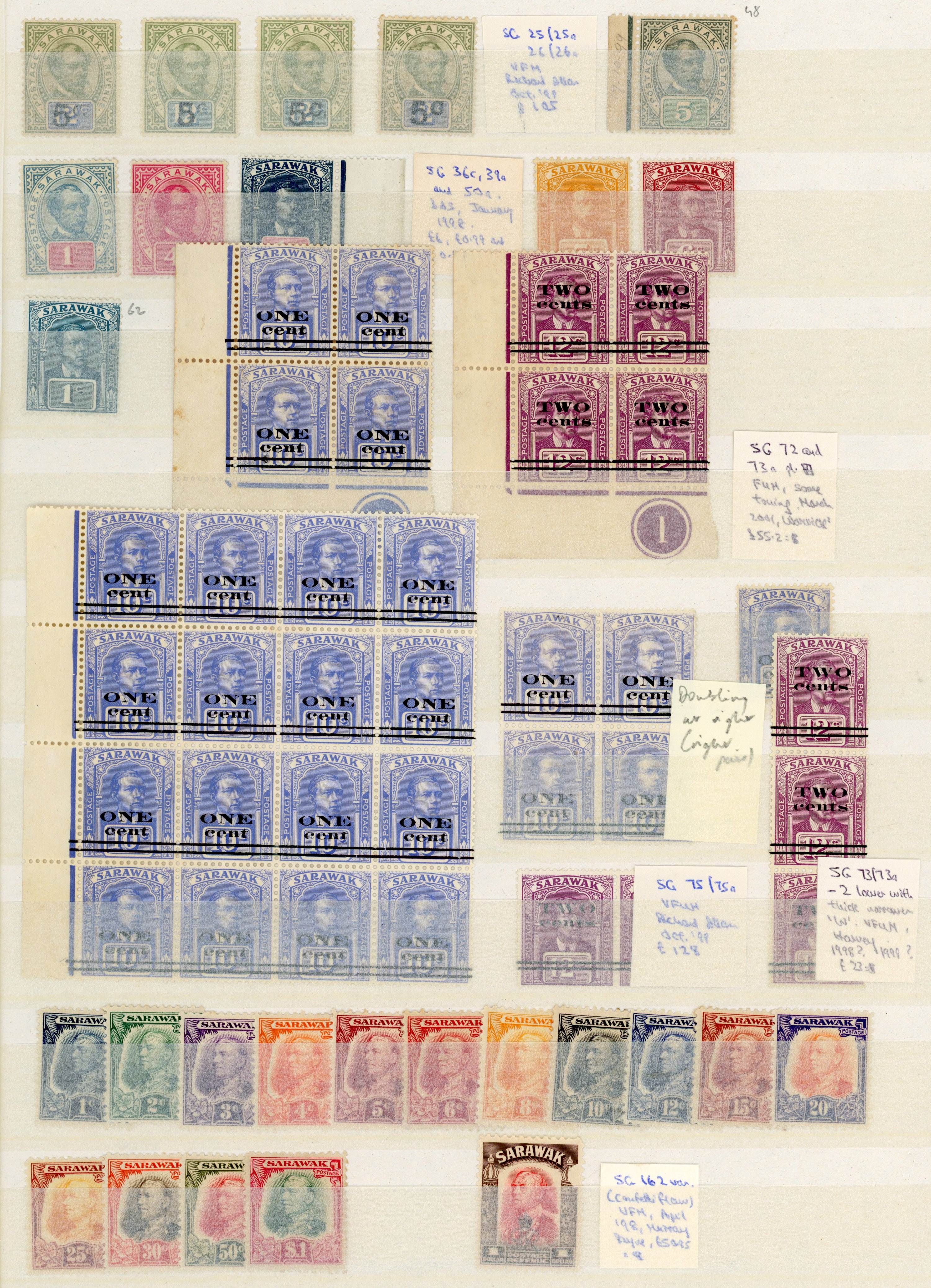 Sarawak 1889-52 collection mint