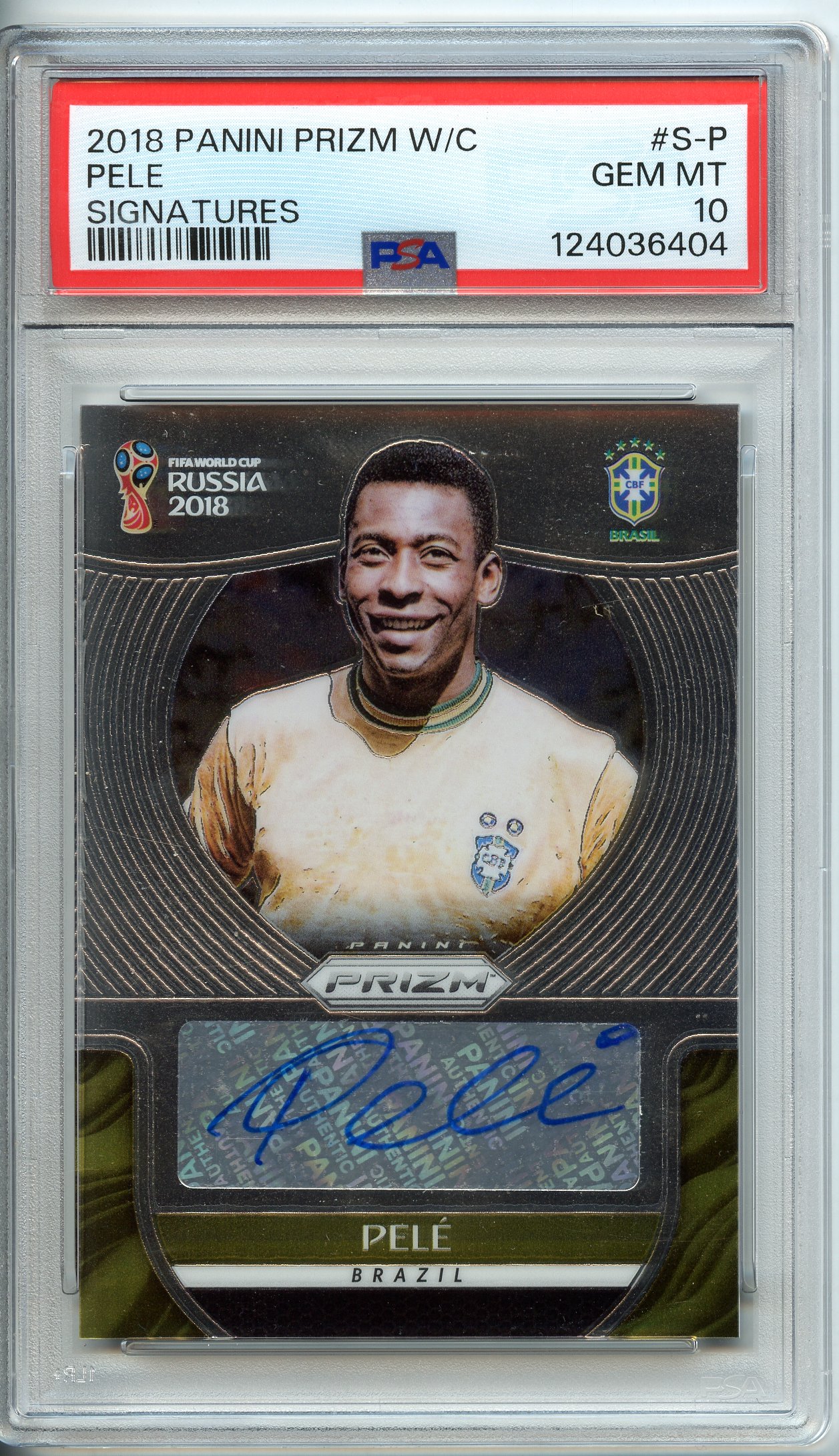 PSA 10 2018 PANINI PRIZM WORLD CUP PELE AUTOGRAPH