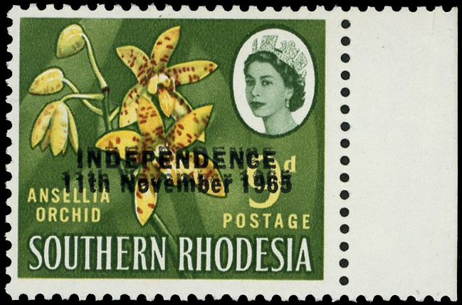 1966 Independence 9d double overprint mint