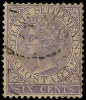 1883-91 6c violet with inverted watermark, lightly used.  SG 66w,...