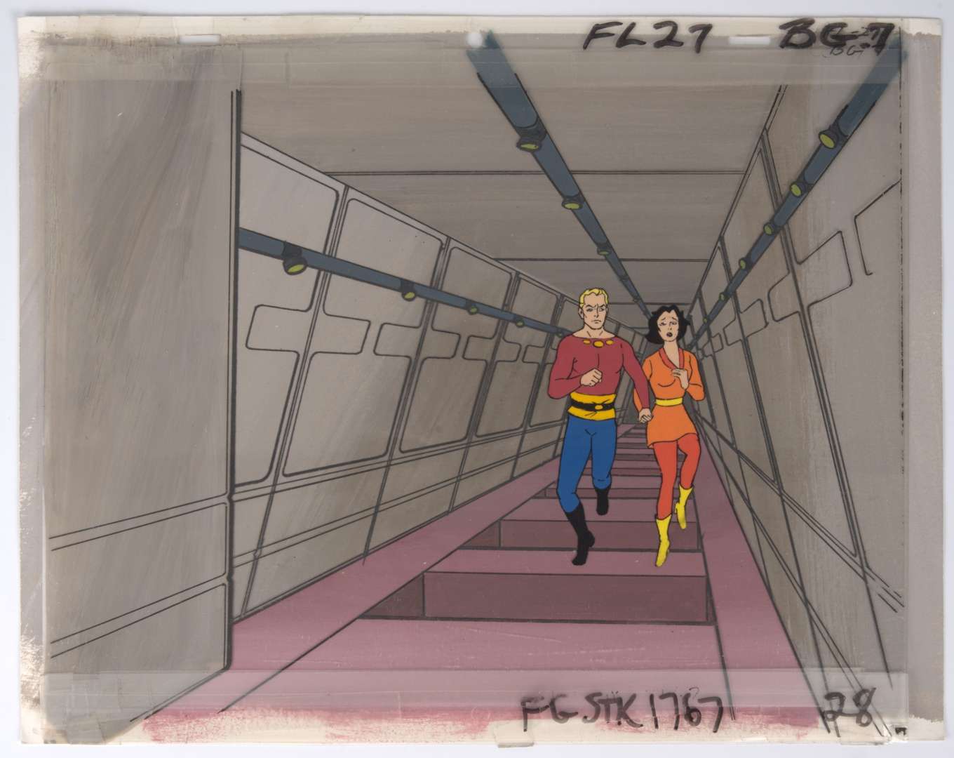 The New Adventures Of Flash Gordon Original Flash and Dale Production Cel And Background (Filmation, 1979-1982) Total 2