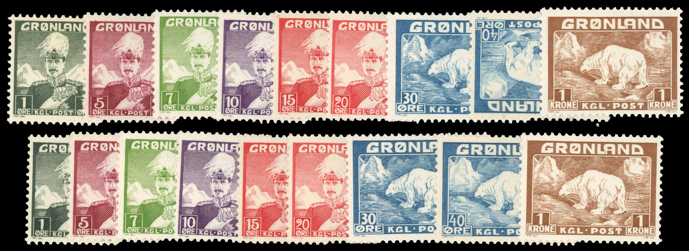 Greenland 1930-40s group with Polar Bear Arms