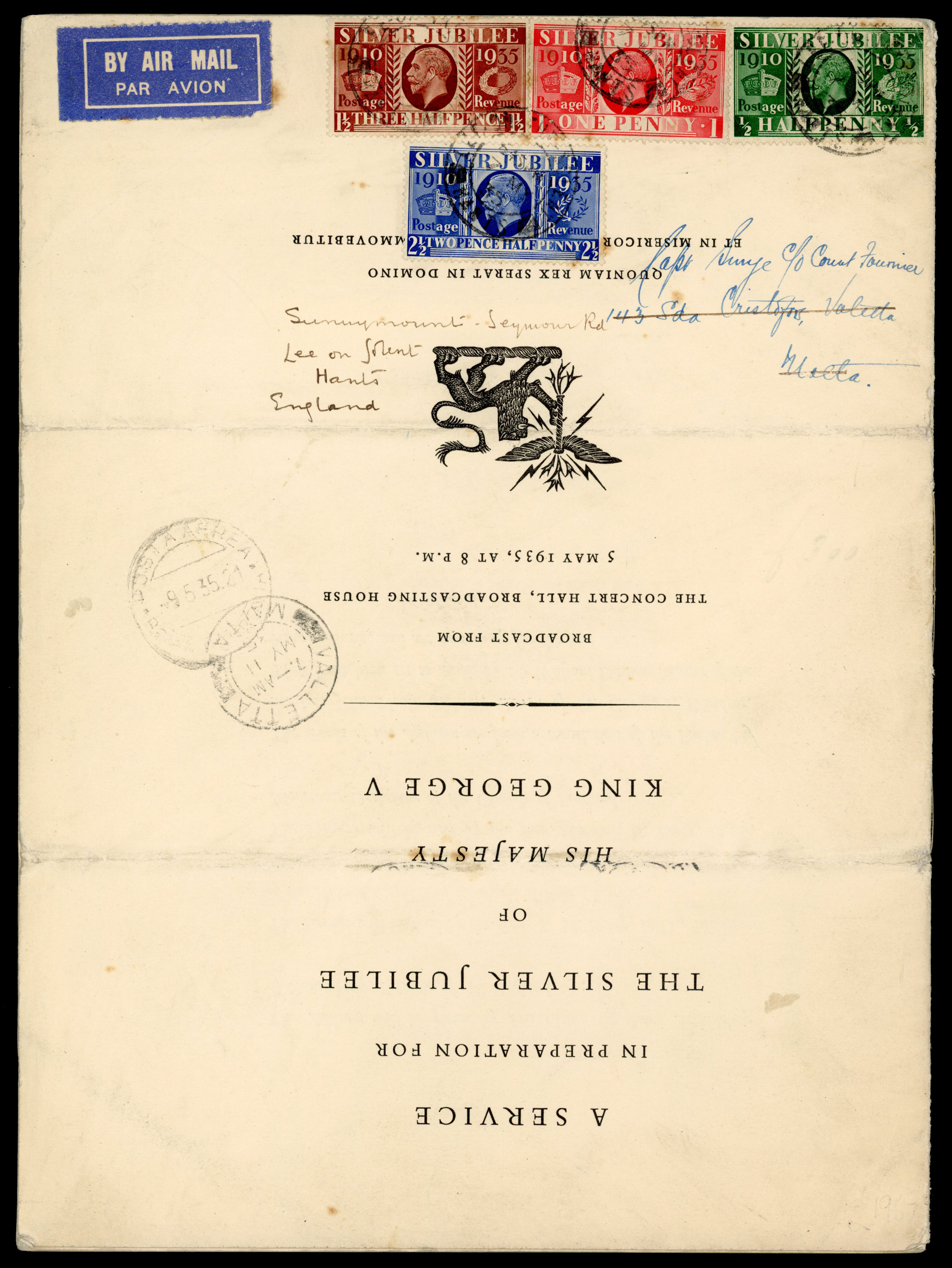 1935 ½d-2½d "Silver Jubilee". Wonderful service book for The Silver Jubilee of His Majesty King George V