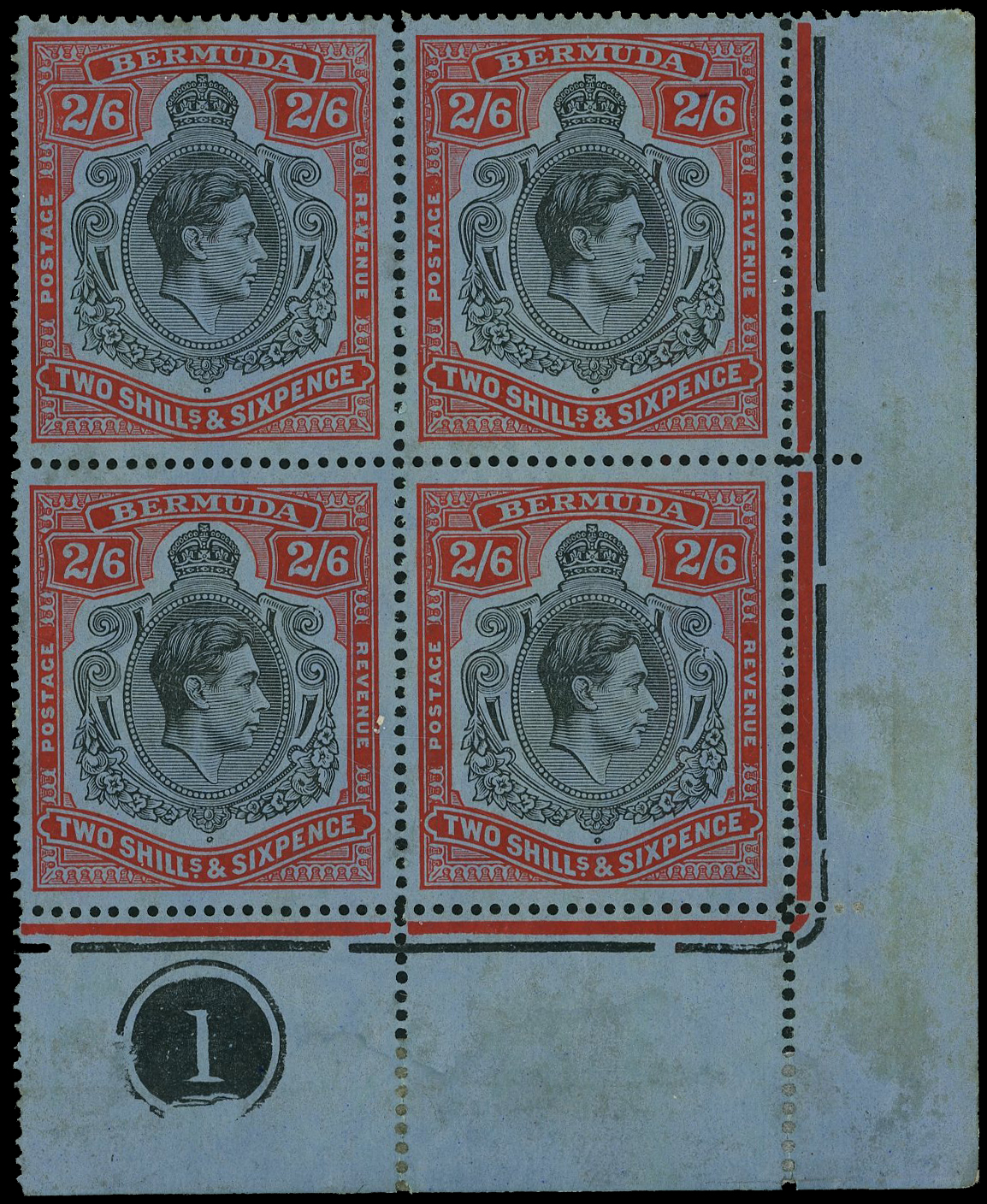 Bermuda SG 117a, ad, ae block mint