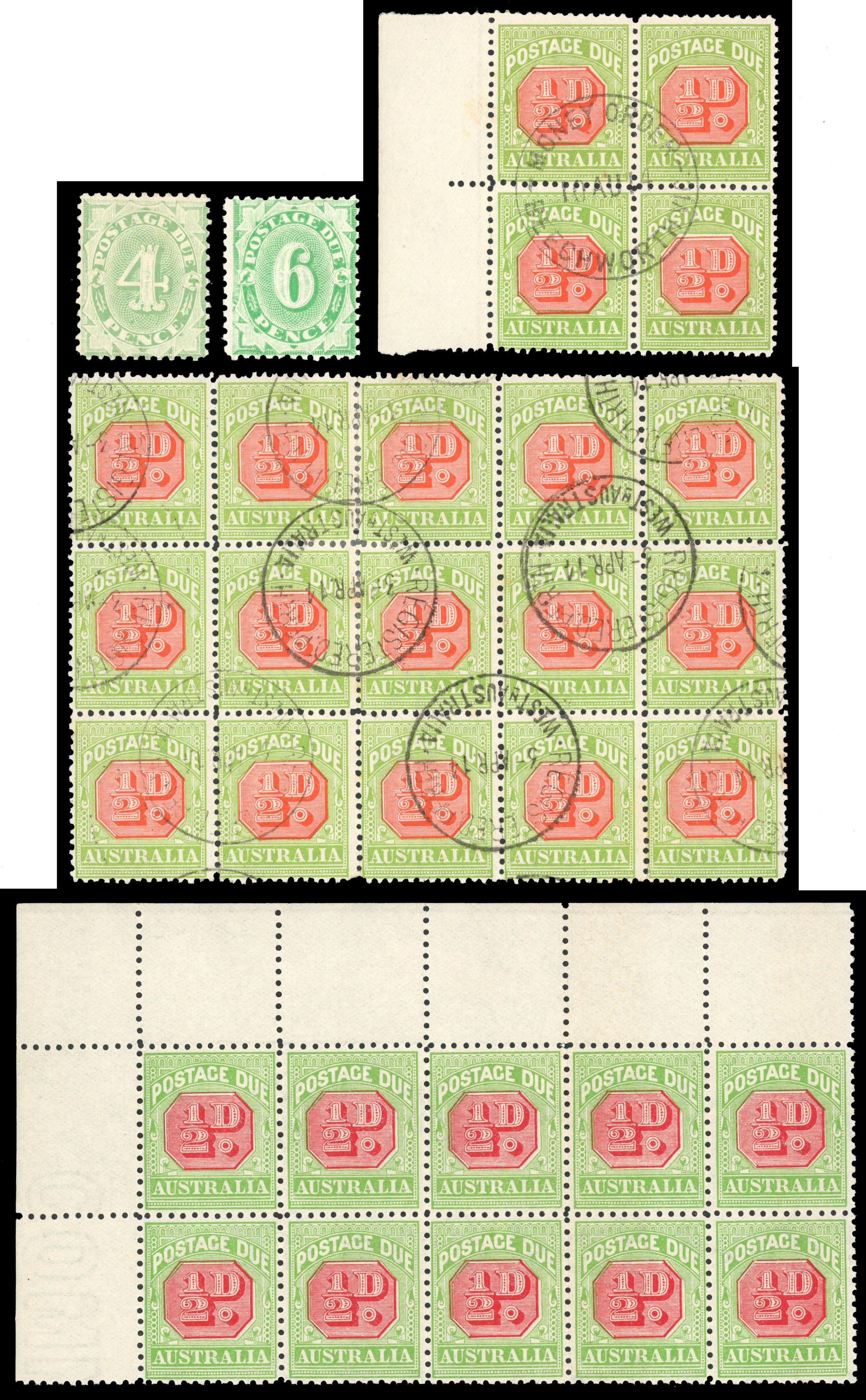 Australia 1902-30 POSTAGE DUE mint & used selection D38w-D91