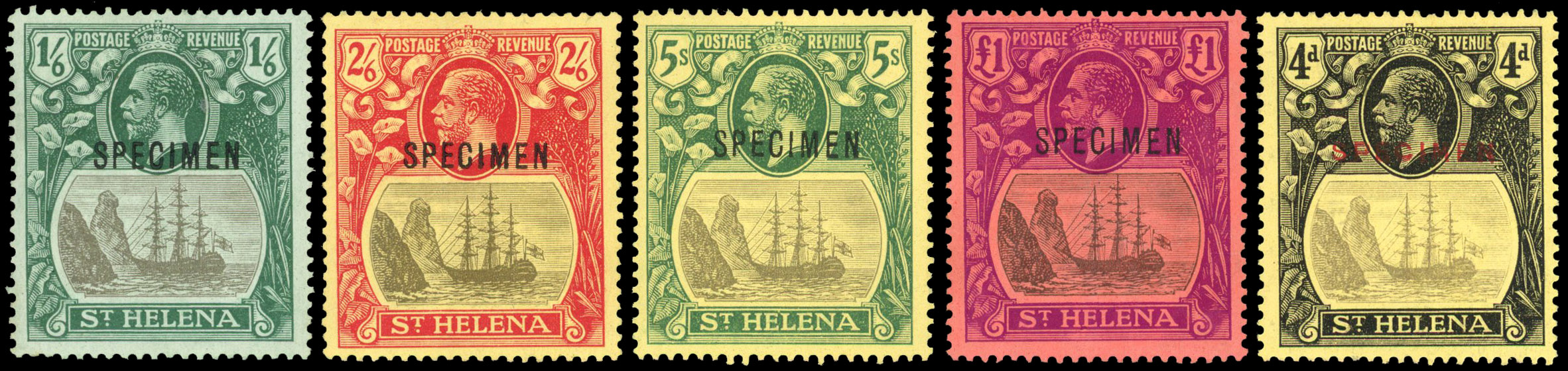 St Helena SG 92s-96s Specimens