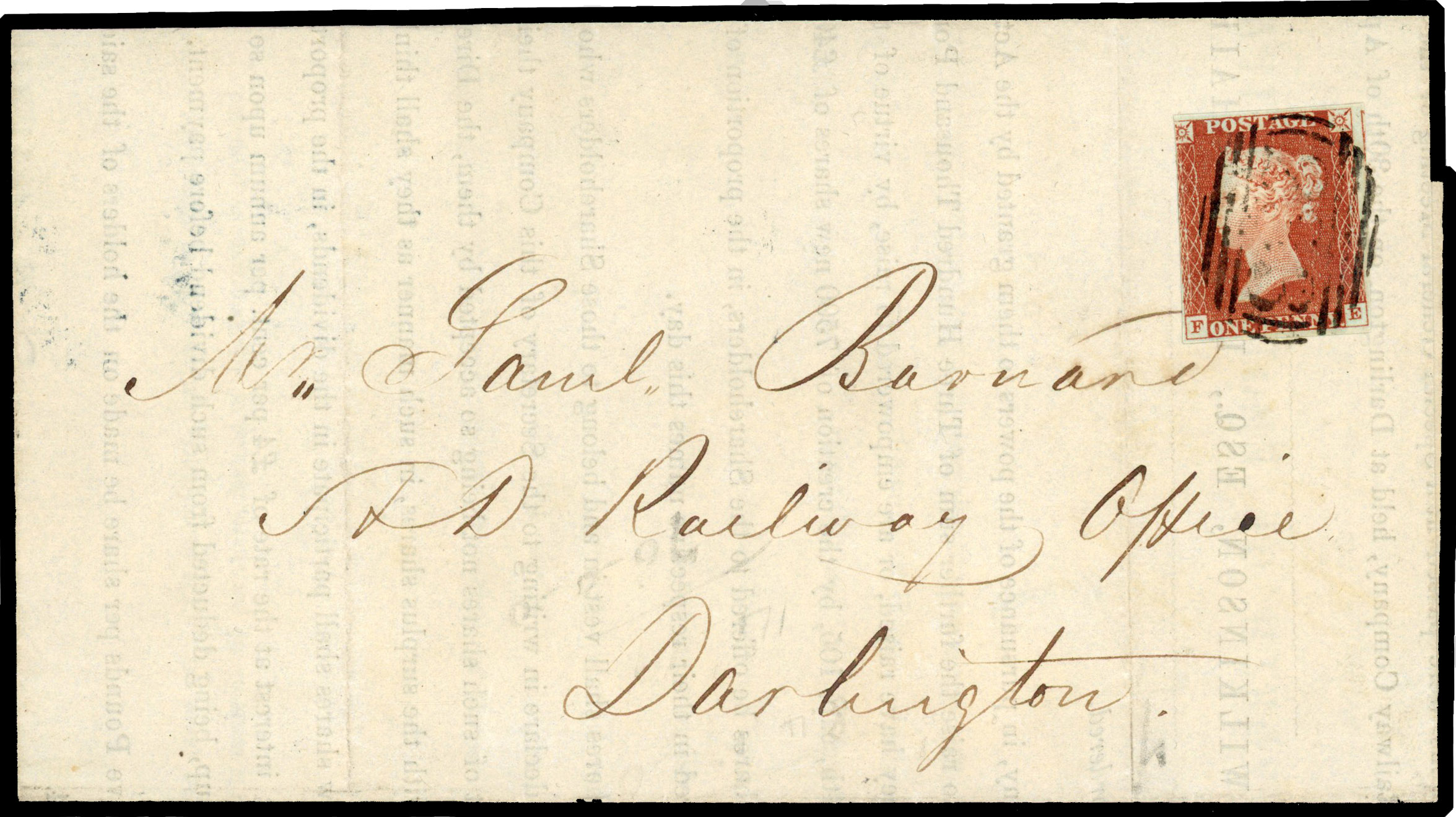 1841 1d Red-brown numeral cancellation first day MY,1,1844 
