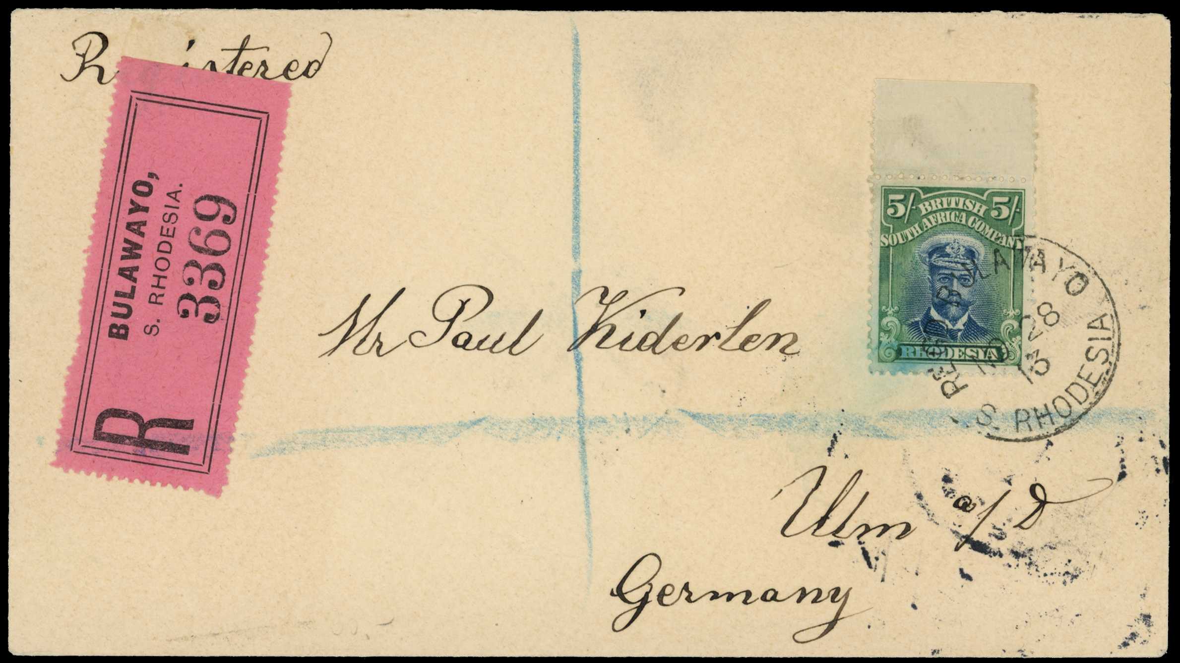 1913-7 5/- Head Die II, perf 14....