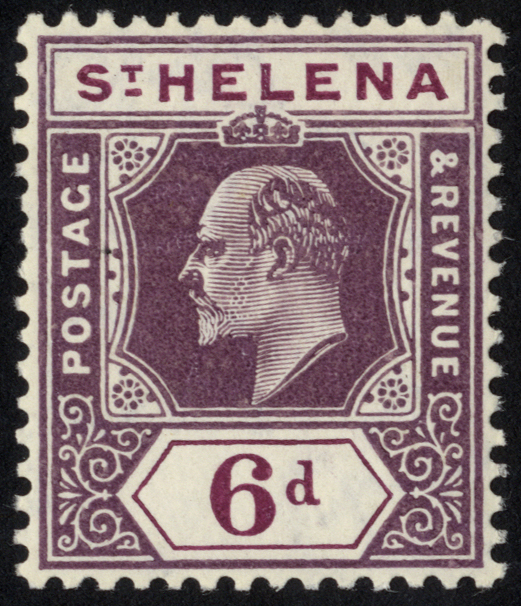 1908 6d dull and deep purple on chalky paper, fresh u/m.  SG 67, cat...