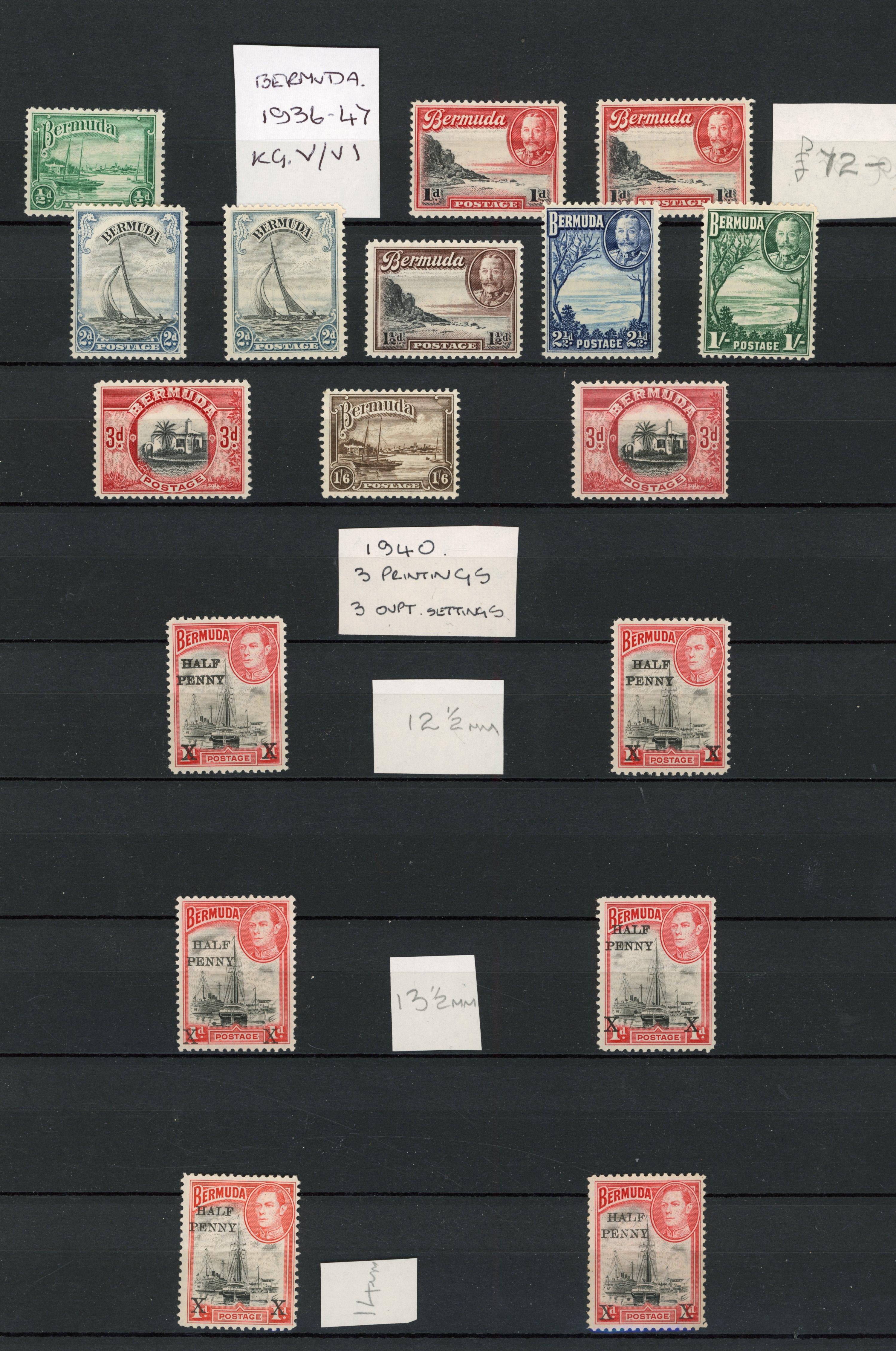 Bermuda KG VI collection mint