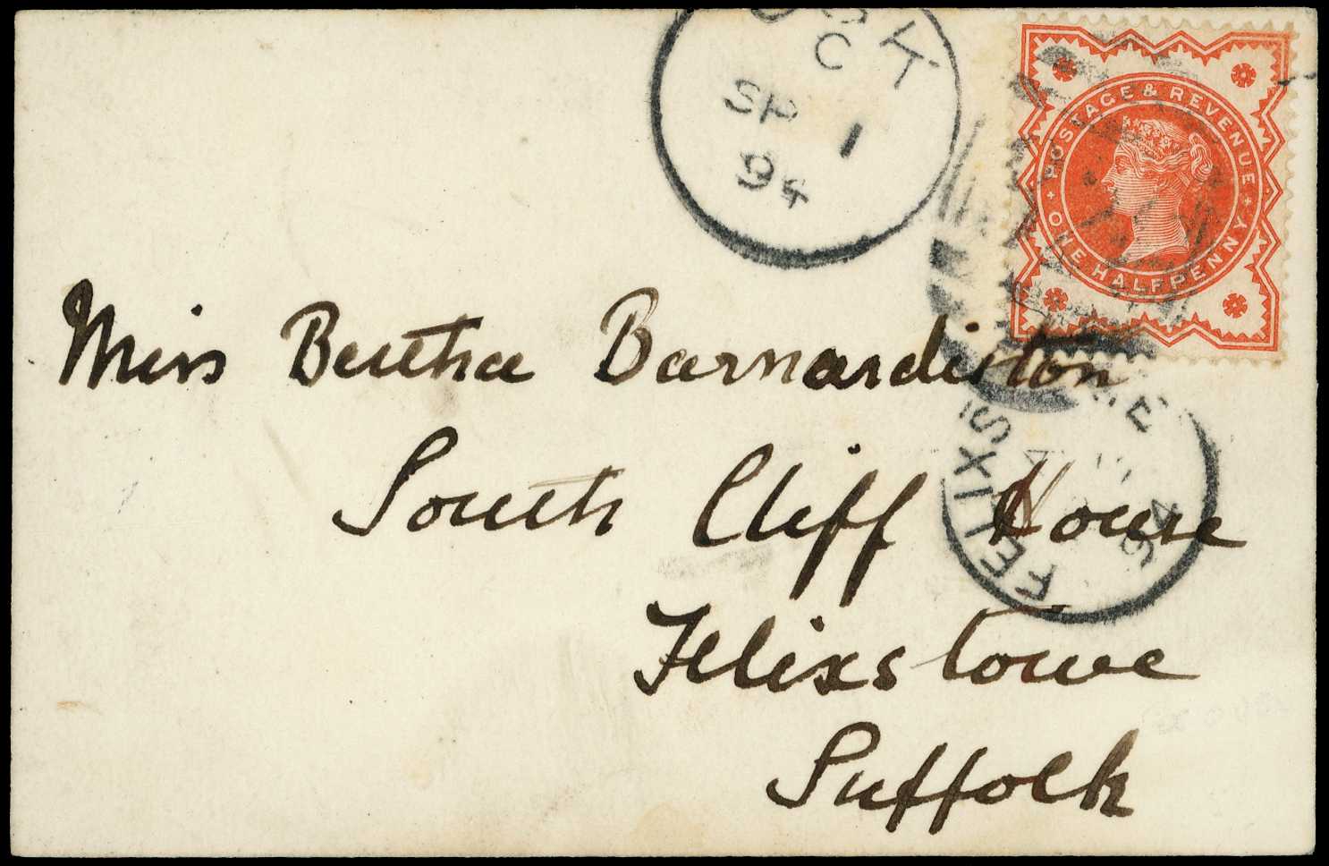 Postal History. 1894 private postcard (3½ x...