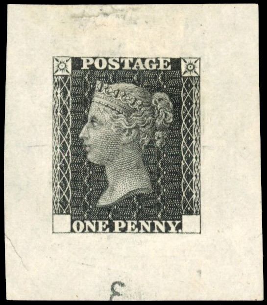 GB 1871 Ormond Hill 1d Die Proof in black