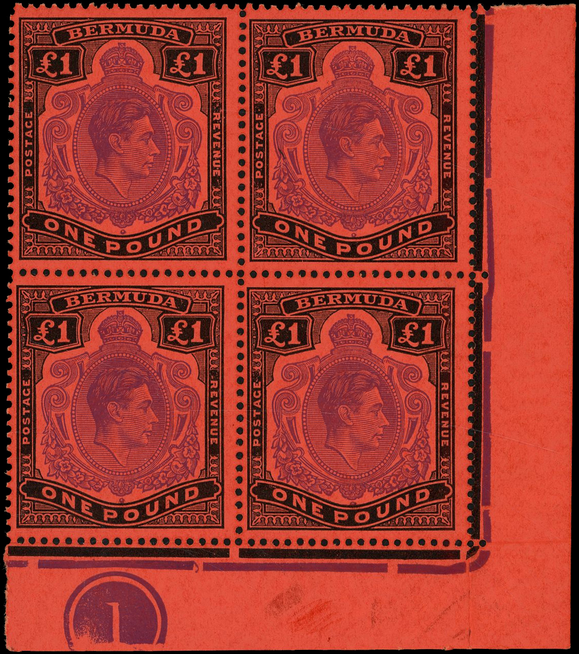 Bermuda SG 121d Plate block mint