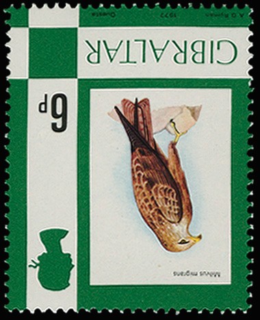 1977-82 6p Black Kite, variety WMK INVERTED, unmounted...