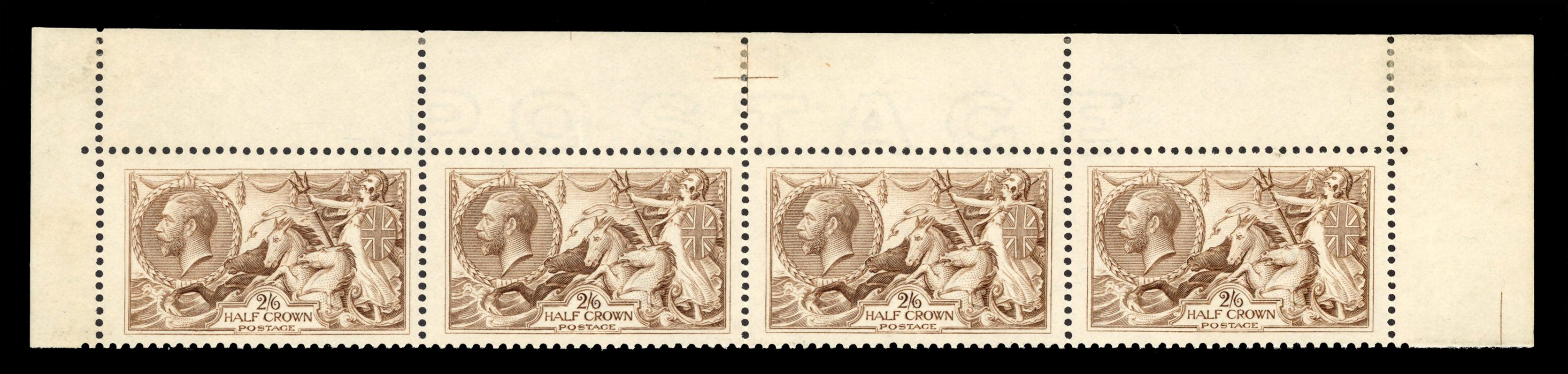 GB SG 415a top marginal mint strip of 4