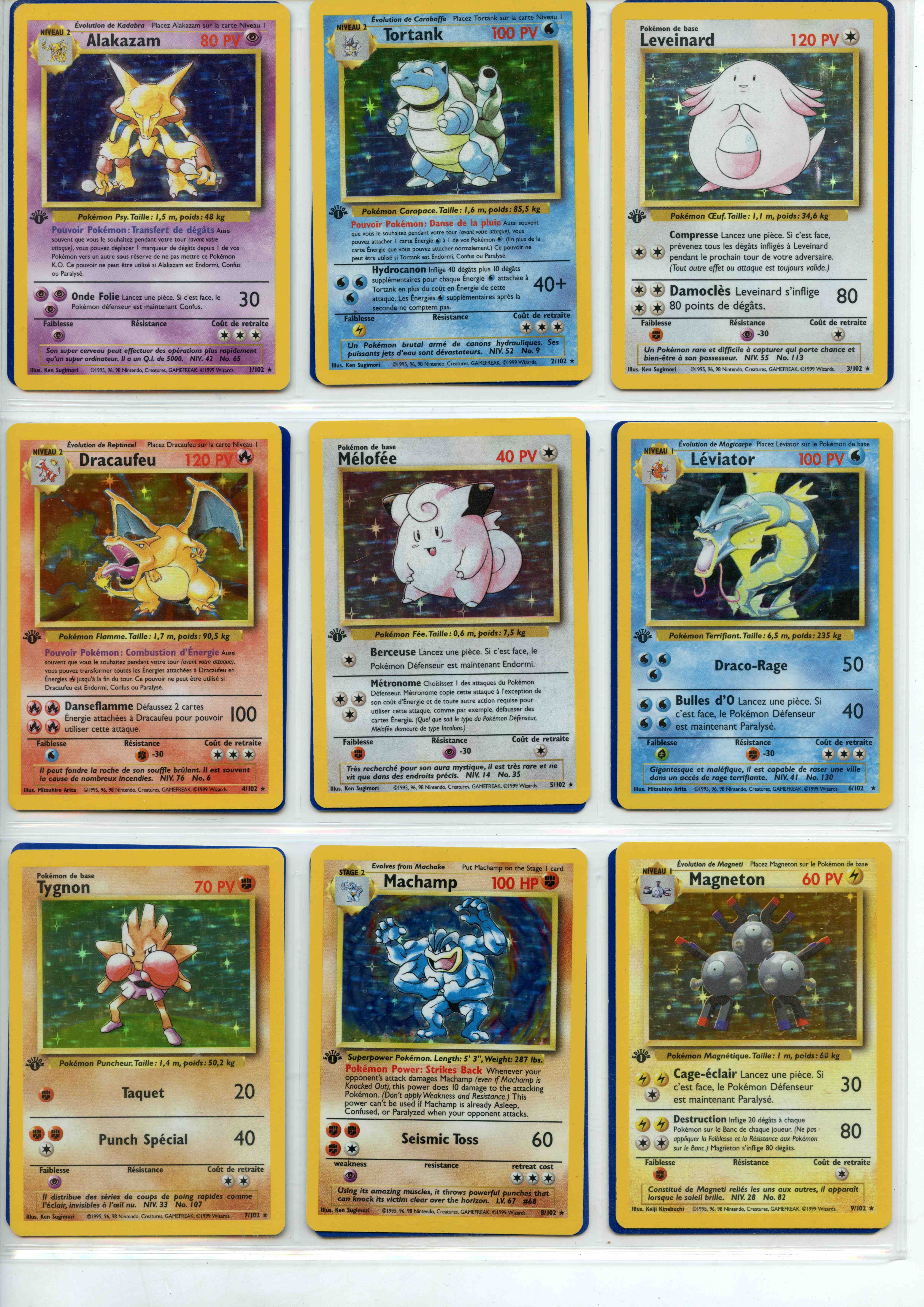 Pokemon TCG - Base Set French Language 1st Ed - Complete Set 102/102