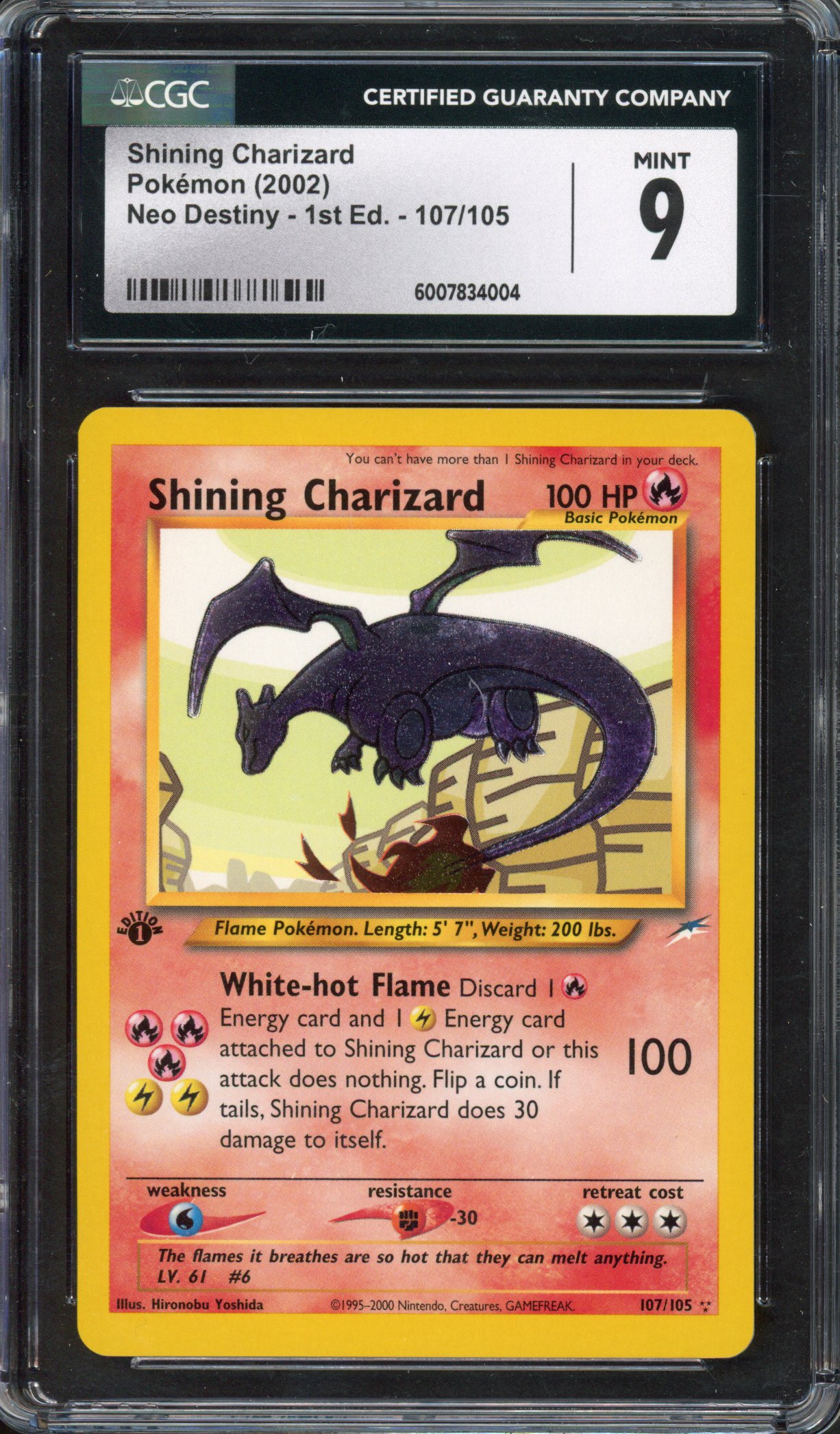 CGC 9 Shining Charizard 1st Edition - 107/105 - Neo Destiny