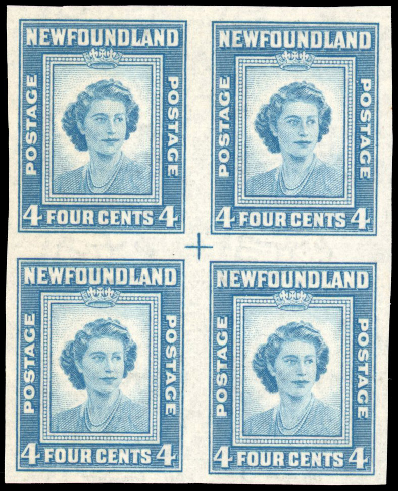 Newfoundland SG 293 var imperforate block mint