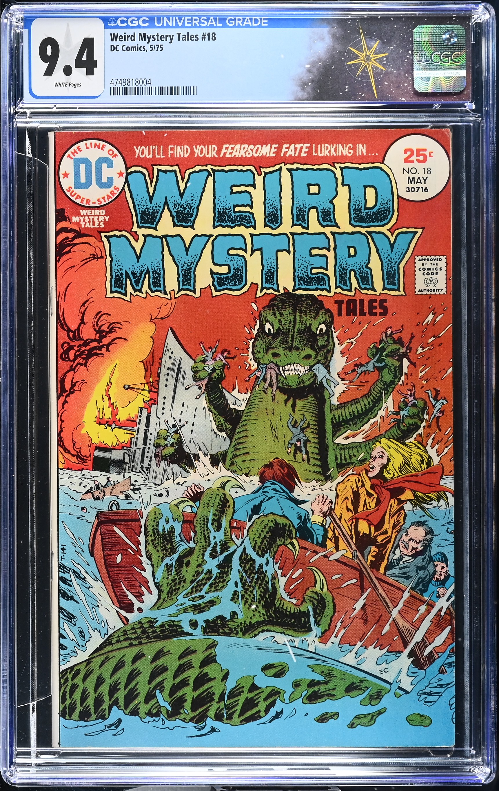 Weird Mystery Tales #18 CGC 9.4 Cover by Ernie Chan Cameo Appearance of Lucian the Librarian (DC Comics, 1975) White Pages