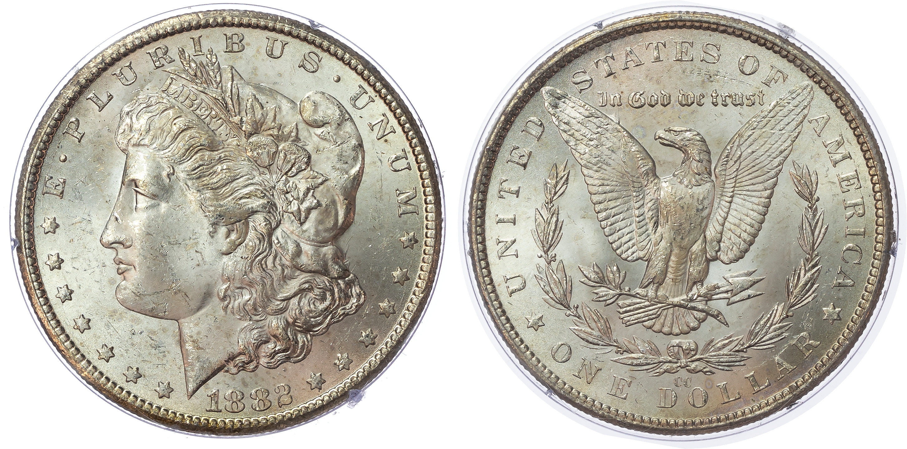 USA, silver Morgan Dollar, 1882, Carson City - MS 62