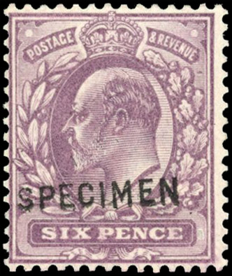 GB SG 245s 1902 6d Specimen