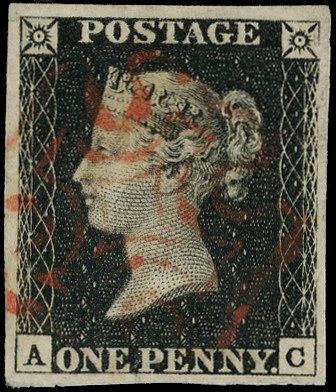 1840-41 Plate 5 in black and red, showing three States of plate repair to position...