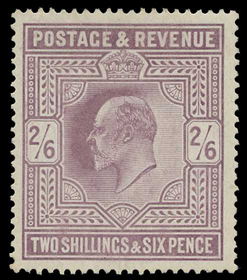 1902-10 2/6d pale dull purple on...