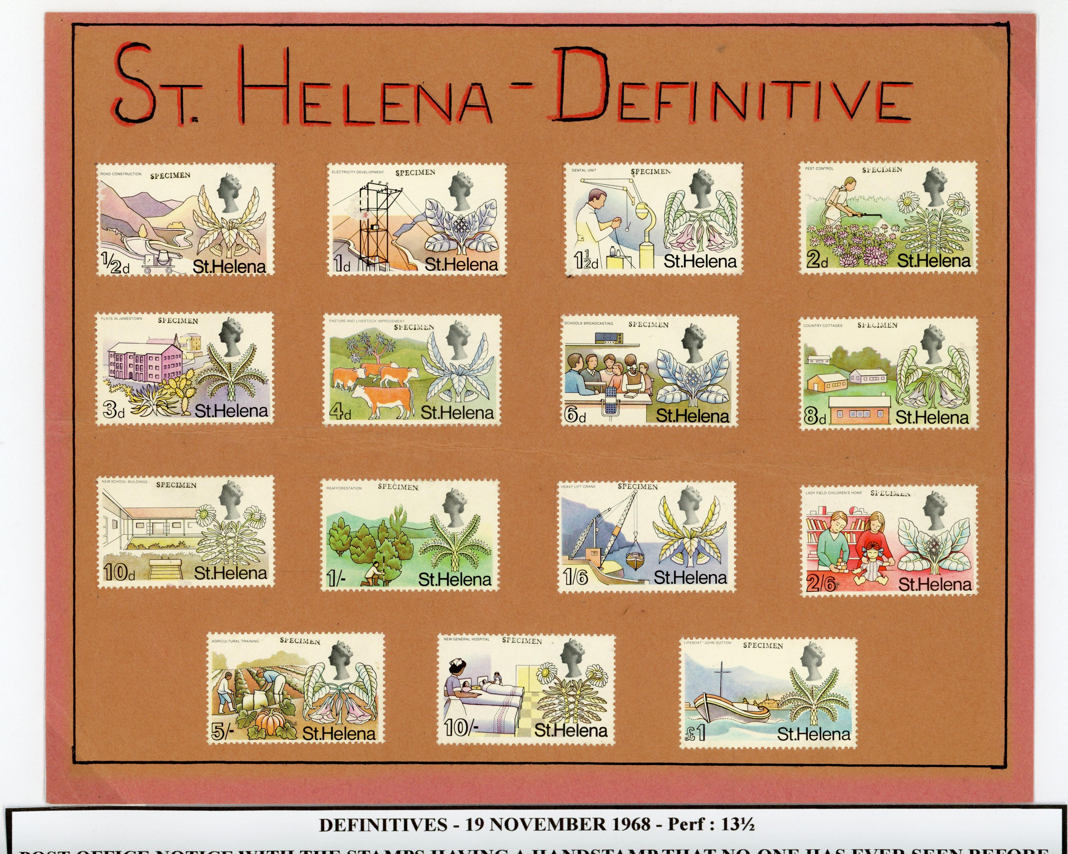 St Helena SG 226-240 Specimens