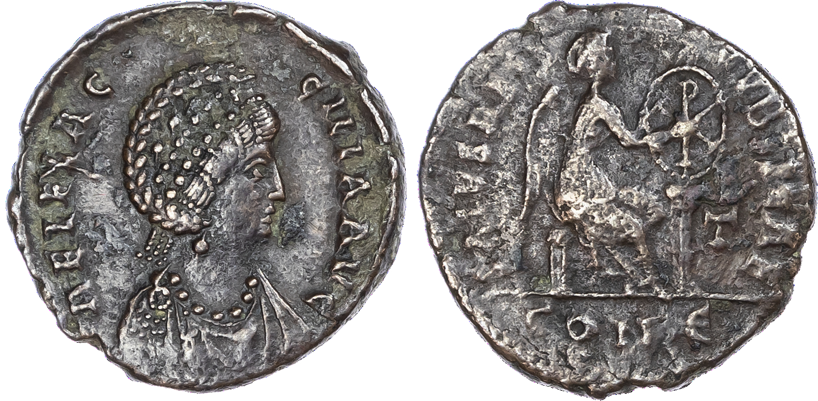 Aelia Flacilla (wife of Theodosius I) AE 22mm, mint of Constantinople, AD 383-386, 4.90g.