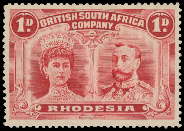 † 1d carmine perf 15 SG 170, position 58B mint