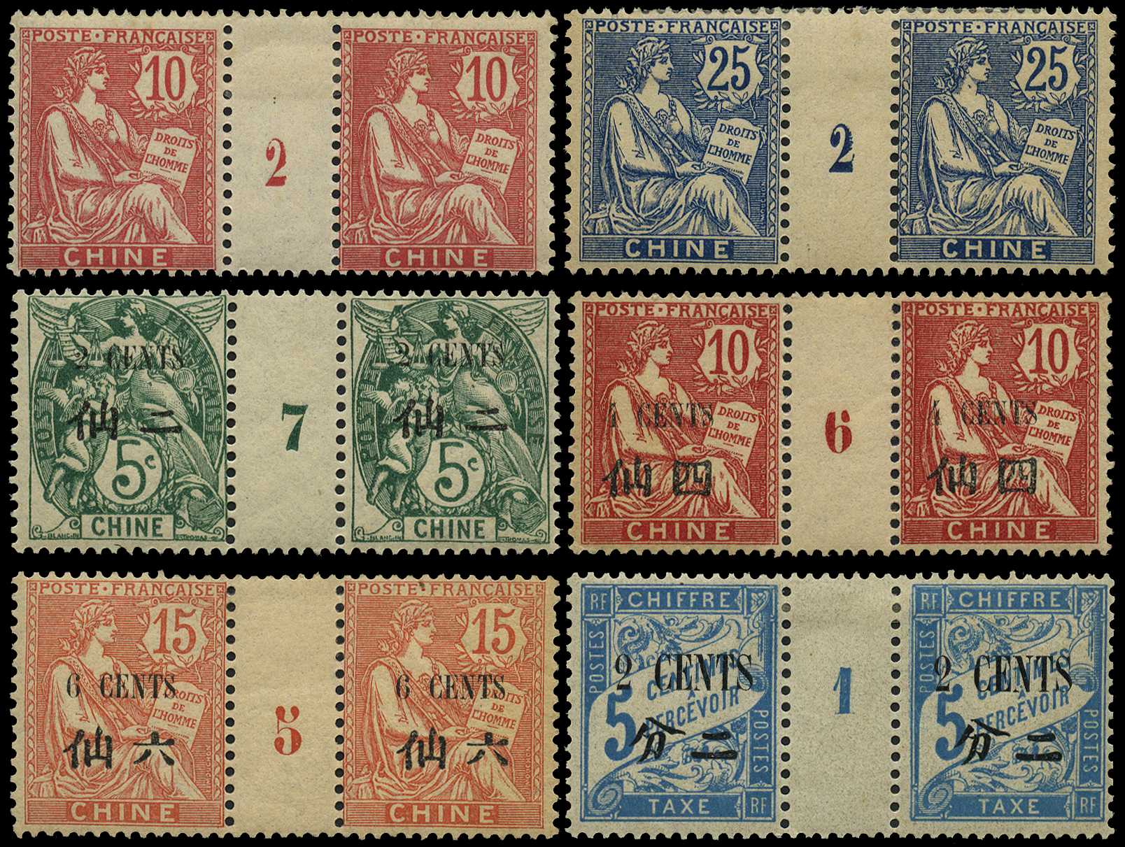 French PO's In China: 1902-11, assorted...